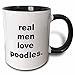 3dRose (mug_123080_4) Real men love poodles - Two Tone Black Mug, 11oz