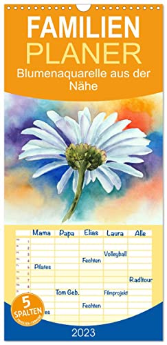 Familienplaner Blumenaquarelle aus der Nähe (Wandkalender 2023 , 21 cm x 45 cm, hoch): Handgemalte Aquarelle von Blumenmotiven aus der Nähe (Monatskalender, 14 Seiten ) (CALVENDO Kunst)