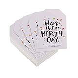 Fityle 50pcs Kraft Dangle Tags Birthday Package Labels Colorful Bookmarks Home Decoration Wedding Decoration Party Adorn Proposal Embellishment Tags - happy happy birthday 6.3x3.6cm