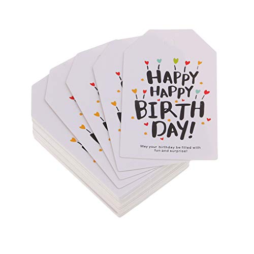 Fityle 50pcs Kraft Dangle Tags Birthday Package Labels Colorful Bookmarks Home Decoration Wedding Decoration Party Adorn Proposal Embellishment Tags - happy happy birthday 6.3x3.6cm Fityle 50pcs Kraft Dangle Tags Birthday Package Labels Colorful Bookmarks Home Decoration Wedding Decoration Party Adorn Proposal Embellishment Tags - happy happy birthday 6.3x3.6cm