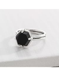Anillo de plata de ley "Hexágono negro", de Silpada