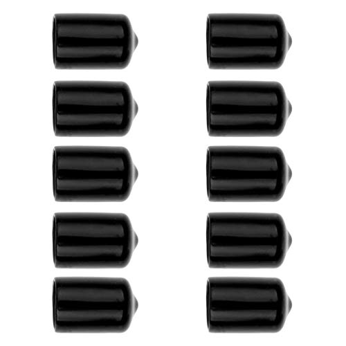 10 Pieces Snooker Billiard Cue Tip Rubber Protector Accessory Fit for Protecting The Pool Cue (Black)