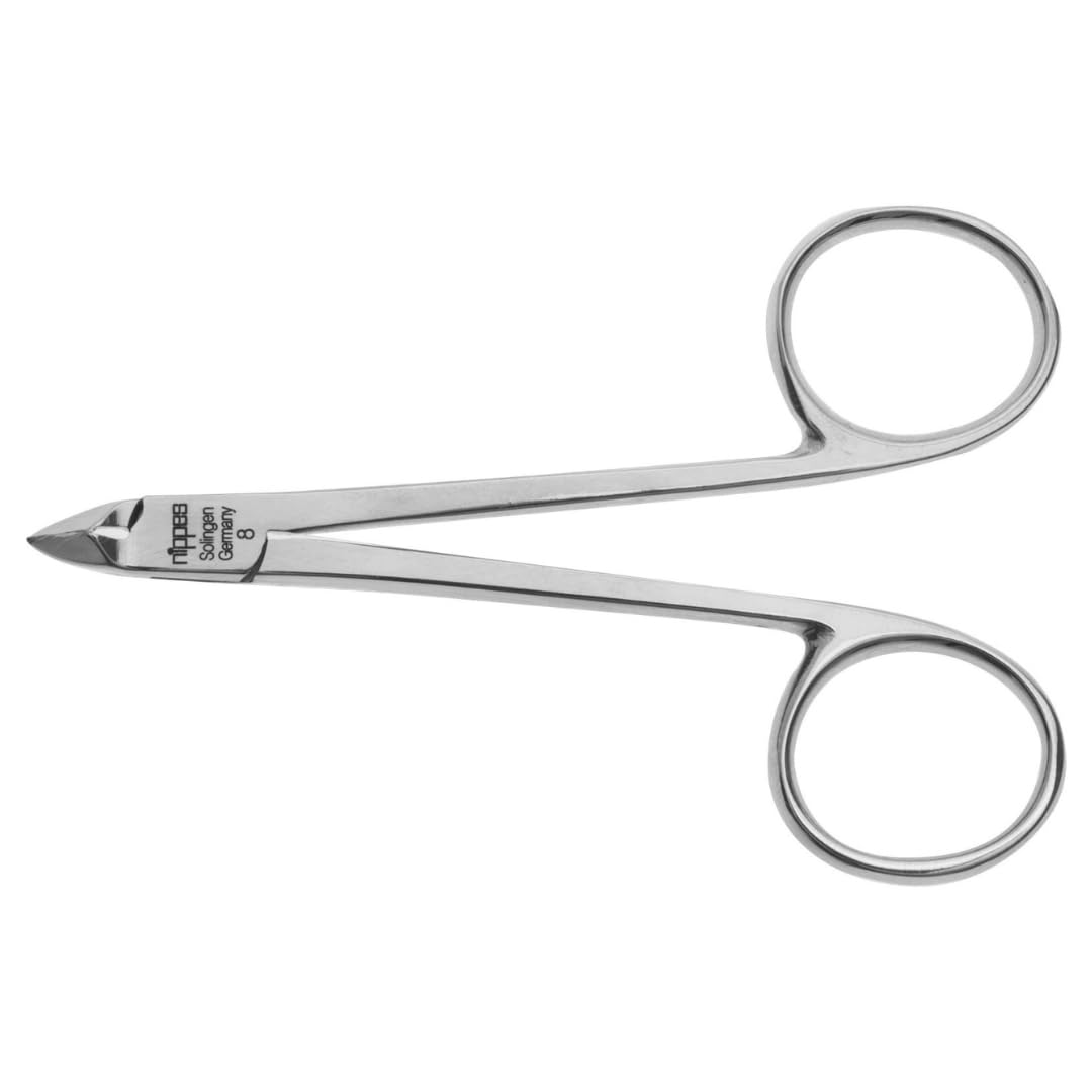 nippes Solingen, Cuticle Nippers Length Cuticle Scissors Nickel-Plated Steel Cuticle Nippers Extra Fine Cuticle Nippers Made in Germany, Silver, 8 cm (Pack of 1)