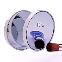 Wonstart 10X Magnifying Makeup Vanity Mirror With Lights, Portable Hand Cosmetic Magnification Mirrors for Home Tabletop Bathroom Shower Travel