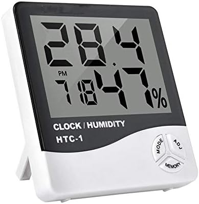Temperature Meter Practical Indoor Clock Digital LCD Table Thermometer Humidity Room Hygrometer