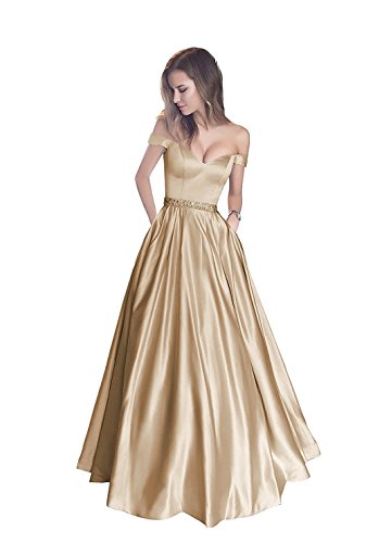 Off Shoulder Long Prom Dresses Beaded 2017 Sexy V Neckline | Desertcart  BAHRAIN