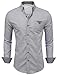 Tom's Ware Mens Inner Plaid Oxford Cotton Button Down Dress Shirts TWNEL565S-318S-GRAY-US M