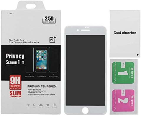 BuySShow Curved iPhone 7 Plus Privacy Screen Protector 5.5 inches Privacy Screen iPhone 7 Plus privacy tempered glass Anti Spy 0.3mm 9H Hardness Full Screen (White)