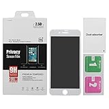 BuySShow Curved iPhone 7 Plus Privacy Screen Protector 5.5 inches Privacy Screen iPhone 7 Plus privacy tempered glass Anti Spy 0.3mm 9H Hardness Full Screen (White)