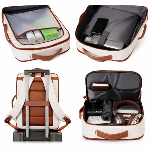 Mochila Viagem Avião Expansível Impermeável Resistente Grande Capacidade Mala de Bordo Bagagem de Mão com Saída USB Multifuncional
