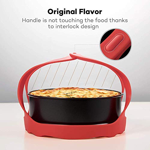 Silicone Trivet For Instant Pot | Fits 6,8 Qt Instapot, Ninja Foodi and Other Pressure Cookers | 3-in-1 - Bakeware Pan Sling Lifter, Egg Rack, and Roasting Rack - Thumbnail 5