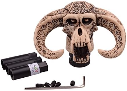 AutoBoy ABy Horn Skull Gear Stick Shift Shifter Knob Lever Cover Universal Fit Most Manual transmission vehicles(Beige)