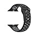 AWSTECH 42mm Soft Silicone Sport Style Replacement Watch band Strap for Apple iWatch Series 1 Series 2 - Black/Gray