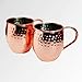 Mulenir Moscow Mule Mugs - Pair of Copper Mugs Styled with a Hammered Finish - Welded Handles - Lined with Food Safe Stainless Steel- Includes Mule Recipe Book - Great Gift for Weddings and Holidays