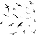 VWAQ Bird Stickers Wall Decals Sticker Decorative Nature Flying Black Birds Flock Wall Décor Nursery Mirror Peel and Stick Removable