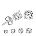 LIEBLICH Round Cut Cubic Zirconia Stud Earrings Stainless Steel Yellow Gold Plated Earrings Set 4 Pairs 3mm-6mm