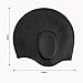 Swimming Cap Silicone Organic-Anti-Allergy -Aigh Elasticity -Durable,Does Not Pull Hair, Suitable for Long Short Hair Lady, Men And Children(Black)