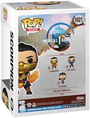 Pop! Jogos: MK1- Scorpion - Franquia de Jogos Mortal Kombat - Figura de Vinil de Coleção - Ideia de Presente - Merchandising Oficial - Brinquedos para Crianças e Adultos - Fãs de Videojogos