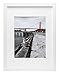 Frametory 12x16 Picture Frame with Mat for 8.5x11 - Composite Wood Frame for Poster Print Diamond Painting Wall Frame - Plexiglass (12x16, White)