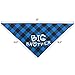2 PCS Plaid Dog Bandana with Big Brother Printing Reversible Triangle Bibs Scarf Accessories for Dogs Cats Red & Blue