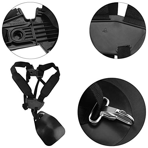 Profi Trimmer Doppel Schultergurt Mäher Nylongurt für Motorsense Garten Rasen Schwarz – Bild 6