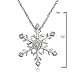 Diamond Snowflake Pendant-Necklace in Sterling Silver (18 inch Chain)