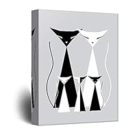 signwin-Canvas Wall Art-Cute Cat and Dog-Canvas Prints Home Artwork Decoration for Living Room,Bedroom - 12x18 inches