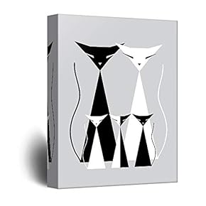Cute Cat and Dog Home Artwork for Living Room Bedroom