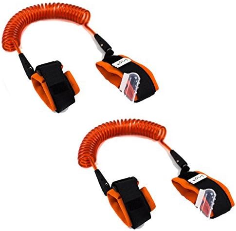 Child Safety 2 Pack Anti Lost Child Wrist Leash - Skin Friendly - Cotton Strap Safety Harness 1.5 &amp; 2.5 m - Brace Restraint Harnesses &amp; Leashes For Children - Bonus Child Finger Toothbrush (Orange)