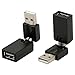 Electop 2 Pack 360º Swivel Adjustable Angle USB 2.0 Male to Female Adapter Cable Convertor