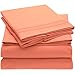 Bed Sheets Queen Sheet Set - 2 Pillow Cases, Flat and Deep Pocket Fitted Sheet - Extra Soft & Breathable - Queen Sheets - Bedding Sets Queen - Fade Resistant (Queen Size, Coral)