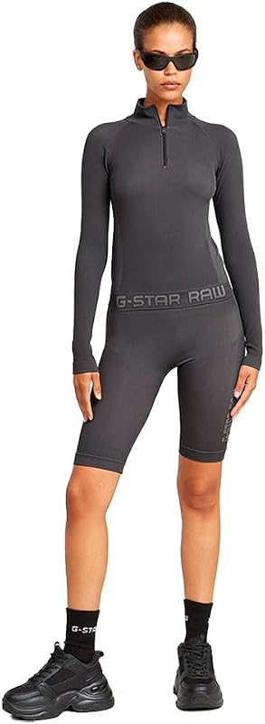 Para Mujer Top Seamless Zip, Gris (Grey Asphalt D26341-D989-G277), M