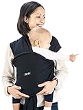 Mo+m Baby Wrap (Black) - Ultra Soft Infant Sling Child Carrier Keeps Your Baby Comfortable & Safe - 4 Different Carries - Cotton/Spandex Stretchy Wrap