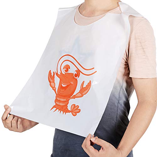 30 Pack 23 Inch Lobster Bibs Disposable Plastic Funny Crawfish Bibs