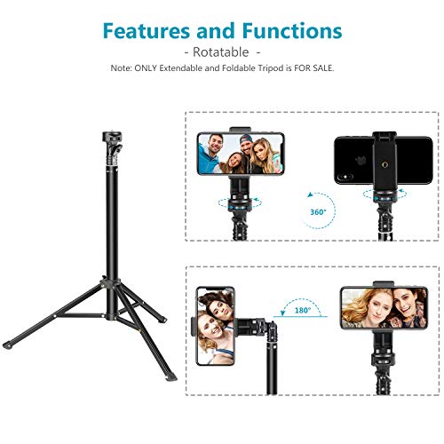 Neewer 2-in-1 Extendable Selfie Stick Monopod and Tripod Stand - Folded 16.4 inch Adjustable 17-59.5 inch for iPhone Samsung Huawei Android, GoPro Cameras (Phone Clamp and GoPro Adapter Not Included)