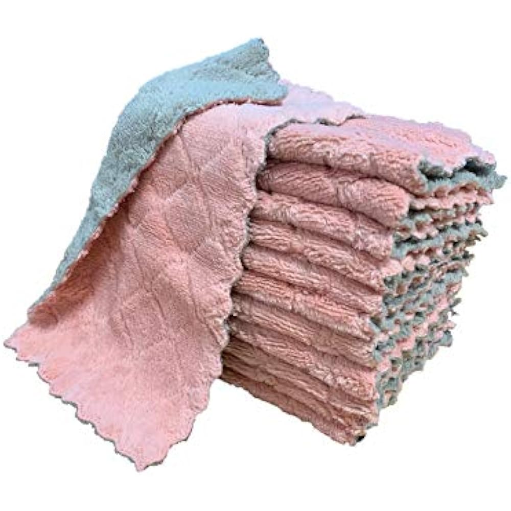 12 Pack Kitchen Cloth Dish Towels, Premium Dishcloths, Super Absorbent
