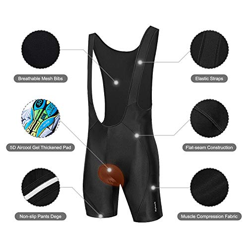 image for Ftiier Men’s Cycling Bib Shorts with 5D Padded Bike Bicycle Compress