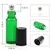 Mavogel 5ml Glass Roll on Bottles--Set of 6 with With Metal Ball for Essential Oil,Aromatherapy,Perfumes and Lip Balms,Green