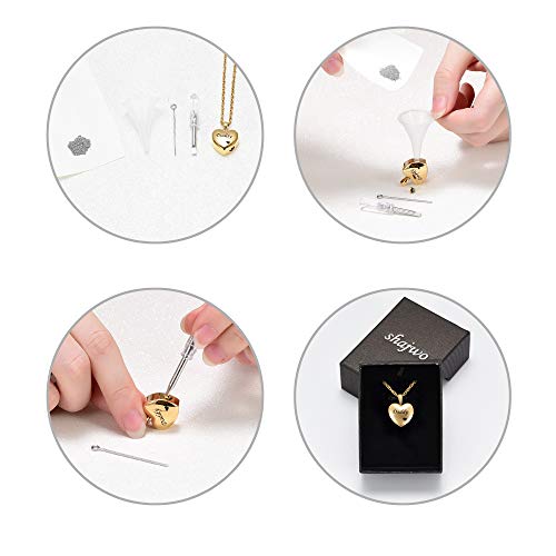 shajwo Cremation Jewelry for Ashes Holder - Heart Locket Urn Pendant Necklace Jewelry - Keepsake Funeral Urns Memorial Jewelry Gift for Women Men