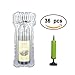 AirBaker Wine Bottle Travel Protector for Luggage Extra Thick 80 Micron Column Air Bag Wraps Air Cushion Protective Packaging Bags 36 Pcs with Hand Pump