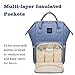 HaloVa Diaper Bag Multi-Function Waterproof Travel Backpack Nappy Bags for Baby Care, Large Capacity, Stylish and Durable, Purple-Blue
