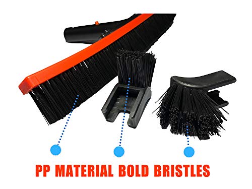 Daveyspa Light 18'' Handle Poly Carbon Material Swimming Pool Brush PP Bold Brush Wall, Tile and Floor Curved Cleaning Brush, Removable on Both Sides