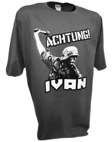 Mens Achtung Ivan German Soldier Ww2 Russian Army by Achtung T Shirt LLC