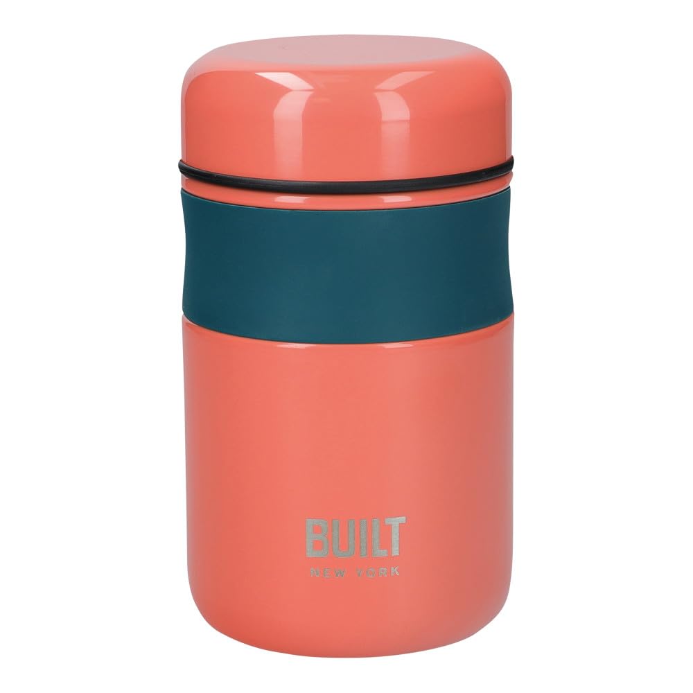 BUILT Flask, Vacuum Insulated for Hot & Cold Foods, Double Wall Stainless Steel, 490ml, Orange
