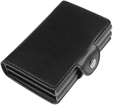 Credit Card Holder, Men Card Holder, Anti-theft-RFID Auto Pop-up Leather Card Wallet Men (Black 2)