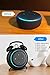 Retro Alarm Clock Stand Mount Holder Protective Case Compatible with 3rd Generation, A Space-Saving Solution and Decoration for Your Smart Home Speakers, Built-in Cable Management (Black)