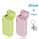 scurry 2 Pack Collapsible Reusable Straw, Composed of Stainless Steel and Food-grade Silicone, Portable Set with Hard Case Holder and Cleaning Brush, For Party, Travel, Outdoor, etc.(Pink&Green)