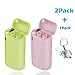 2 Pack Collapsible Reusable Straw, Composed of Stainless Steel and Food-Grade Silicone, Portable Set with Hard Case Holder and Cleaning Brush, for Party, Travel, Household, Outdoor, etc. (Black&Blue)