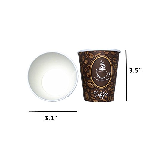 image for Tsyware 100 Pack Quality Disposable Paper Hot Coffee Cups, Perfect For
