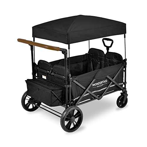 WONDERFOLD X4 Push & Pull Quad Stroller Wagon (4 Seater) Featuring